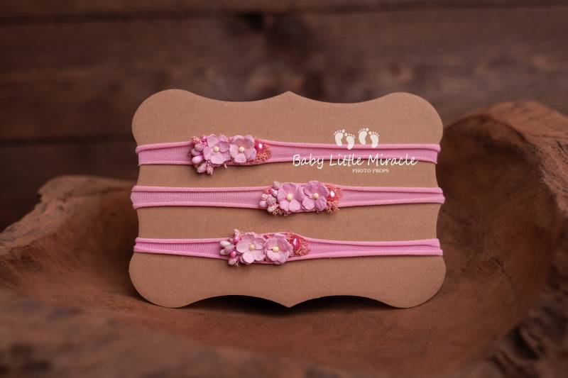 Baby Foto Requisite, Stirnband, Photo Prop, Neugeborenen Newborn Raffhalter, Shower Geschenk, Taufe Tieback, Pink Stirnband von babylittlemiracle