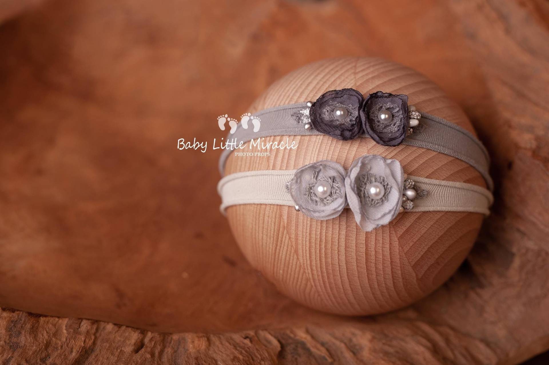 Baby Stirnband Grau, Stirnband, Photo Prop, Neugeborene Raffhalter, Accessoire, Taufe Grau Raffhalter von babylittlemiracle