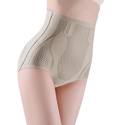 2023 Ice Silk Ion Fiber Repair Shaping Shorts, Bauchkontrolle Unterwäsche, Fiber Restoration Shaper für Damen, Bauchweg Unterhose Hohe Taille Shapewear (as3, alpha, l, regular, regular, Kaffee) von babytok