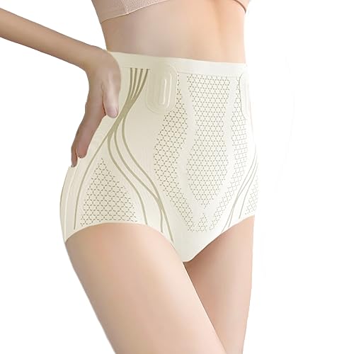 2023 Ice Silk Ion Fiber Repair Shaping Shorts,Bauchweg Unterhose Hohe Taille Shapewear,Fiber Restoration Shaper für Damen Bauchkontrolle Unterwäsche (as3, alpha, xx_l, regular, regular, Beige) von babytok