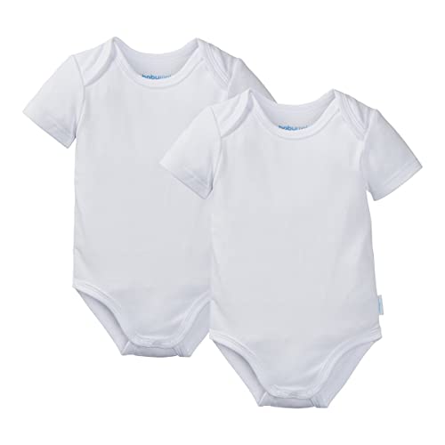baby-walz basics 2er-Pack Bodys kurzarm offwhite - mit Schlupfkragen - Druckknöpfe im Schrittbereich - reine Baumwolle - unifarben - Größe 98 von babywalz