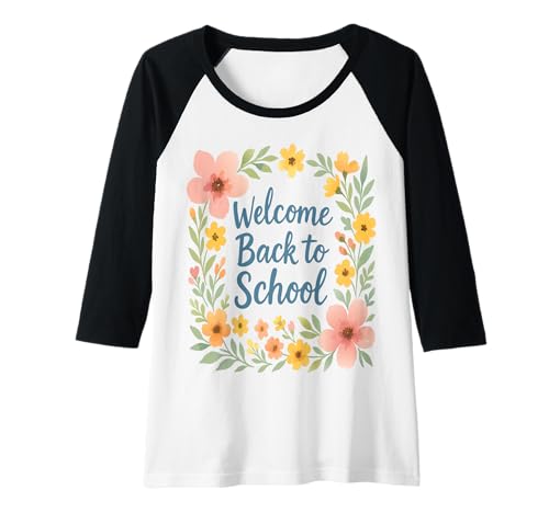 Damen Schulbeginn, elegant, Blumenmuster, Pastellfarben Raglan von back to school fun idea