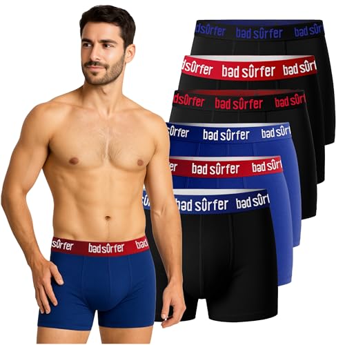 bad surfer Herren Boxershorts 6er Pack – Baumwoll Unterhosen im Farbmix, bequemer Sitz ohne Einschneiden bad surfer Herren Boxershorts 6er Pack – Baumwoll Unterhosen im Farbmix, bequemer Sitz ohne Einschneiden von bad surfer