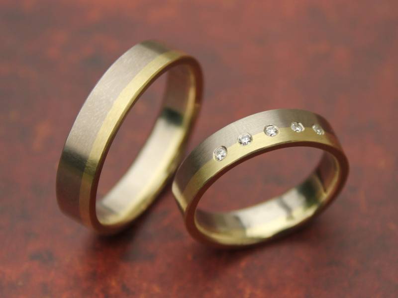 Eheringe 14K Weiß - Und Gelbgold von badenmueller
