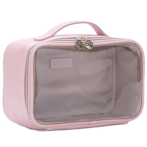 bagINBAG QIANPA Reise-Make-up-Tasche, Organizer, transparente Kosmetiktasche für Mädchen, Organizer-Tasche für Zubehör, Pink, Large, Transparent von bagINBAG QIANPA