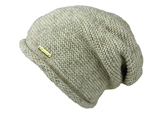 ACHTI I Damen Mütze I Longbeanie I Rund-strick ohne Bommel I leicht gefüttert I lange Passform I Beanie Damenmütze I moderne Farben (beige meliert) von bags & more