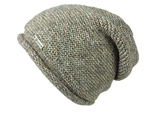 ACHTI I Damen Mütze I Longbeanie I Rund-strick ohne Bommel I leicht gefüttert I lange Passform I Beanie Damenmütze I moderne Farben (taupe braun meliert) von bags & more