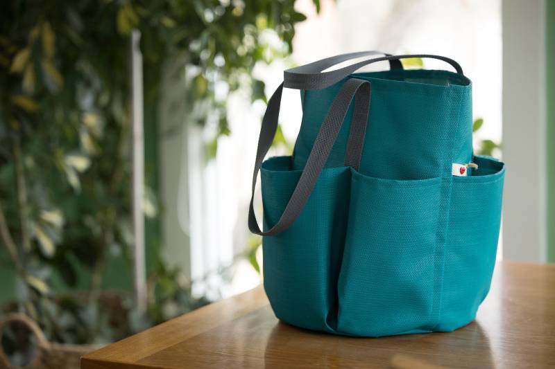 Türkis Teal Blau Textalin Stoff, Beuteltasche, Tasche, Outdoor, Robust, Robust von bagsfullofpockets