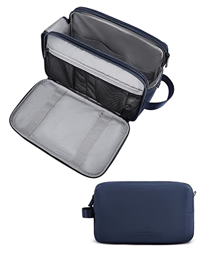 BAGSMART Kulturtasche für Herren,Travel Toiletry Organizer Dopp Kit Wasserabweisende Rasiertasche für Toilettenartikel Zubehör (Large Blau) von bagsmart