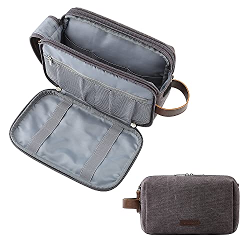 BAGSMART Kulturtasche für Herren,Travel Toiletry Organizer Dopp Kit Wasserabweisende Rasiertasche für Toilettenartikel Zubehör (Large Dunkelgrau) von bagsmart