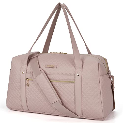 BAGSMART Reisetasche Handgepäck, Weekender Damen Overnight Bag Große Tragetasche mit Schuhtasche, Laptop Fach, Elektronik, Rosa von bagsmart