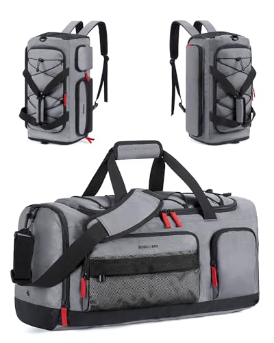 BAGSMART Sporttasche Damen und Herren, Sporttasche mit Schuhfach und Nassfach wasserdichte Gym Bag Reisetasche trainingstasche schwimmtasche für Fitness, Reisen, Outdoor-Aktivitäten, dunkelgrau von bagsmart