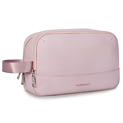 Kulturtasche für Männer, BAGSMART Herren Reise Kulturtasche, Wasserabweisendes Dopp Kit für Reisen, Leichte Rasiertasche Passend für vollwertige Toilettenartikel, Rosa von bagsmart