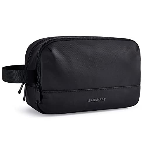 Kulturtasche für Männer, BAGSMART Herren Reise Kulturtasche, Wasserabweisendes Dopp Kit für Reisen, Leichte Rasiertasche Passend für vollwertige Toilettenartikel, Schwarz-Groß von bagsmart