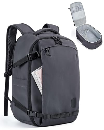 bagsmart HandgepäCk Rucksack Reiserucksack, 25L Laptop Rucksack Damen, Iata-Zugelassene Reisetasche FüR PersöNliche GegenstäNde, Wanderrucksack, Wasserdichter Rucksack, Wickelrucksack, Schwarz von bagsmart