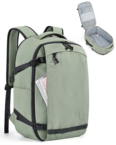 bagsmart HandgepäCk Rucksack Reiserucksack, 25l Laptop Rucksack Damen, Iata-Zugelassene Reisetasche FüR PersöNliche GegenstäNde, Wanderrucksack, Wasserdichter Rucksack, Wickelrucksack, Grün von bagsmart