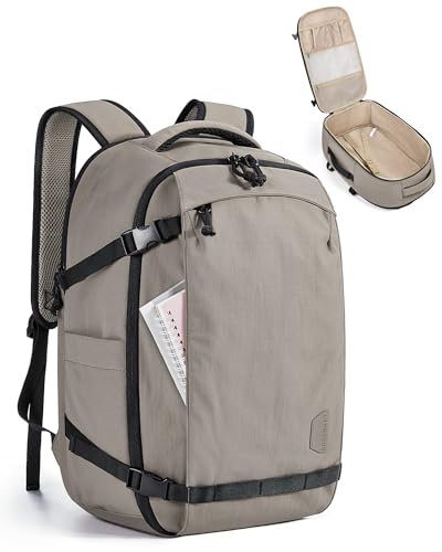 bagsmart HandgepäCk Rucksack Reiserucksack, 25l Laptop Rucksack Damen, Iata-Zugelassene Reisetasche FüR PersöNliche GegenstäNde, Wanderrucksack, Wasserdichter Rucksack, Wickelrucksack, Kamel von bagsmart