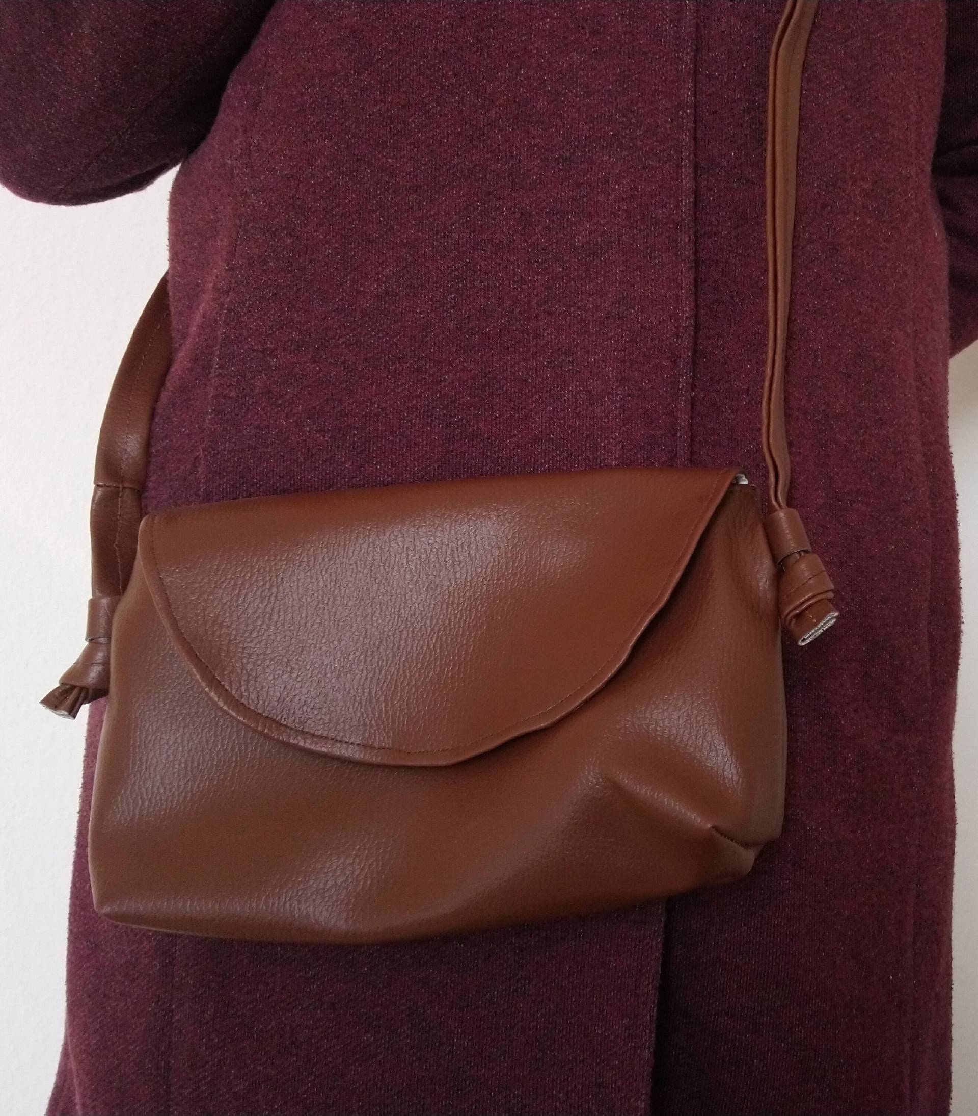 Abendtasche Kunstleder Braun, Handtasche Umhängetasche Selbst Genähte Handtasche, Kleine Tasche Braun Abendtasche Kunstleder Braun, Handtasche Umhängetasche Selbst Genähte Handtasche, Kleine Tasche Braun von bagsnap