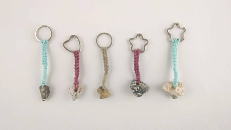 Schlüsselanhänger Ostsee, Makramee, Boho, Handmade, Erinnerung Strand von bagsnap