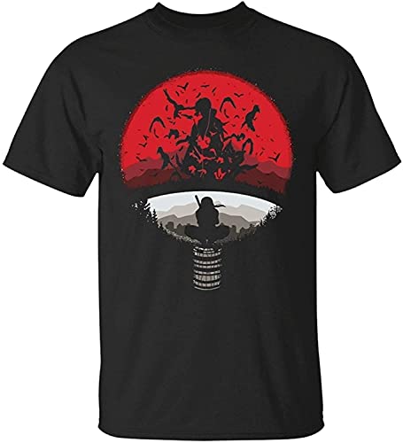Rebirth Uchiha Clan Symbol Mashup with Itachi Mangekyou Sharingan Sasuke Uchiha T-Shirt Men Cotton T-Shirt Black von bahababa