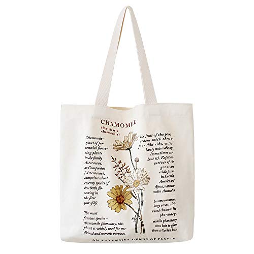 bainuote Einkaufstasche Damen Tragetasche Unisex Stofftasche Canvas Tasche Schultertasche Wiederverwendbare Umhängetasche Langlebig Handtasche mit Innentasche für Shopper,büro,Alltag,Freizeit von bainuote