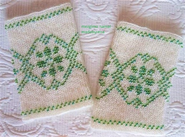 Armstulpen Pulswärmer Mit Glasperlen Fingerfrei von bairena