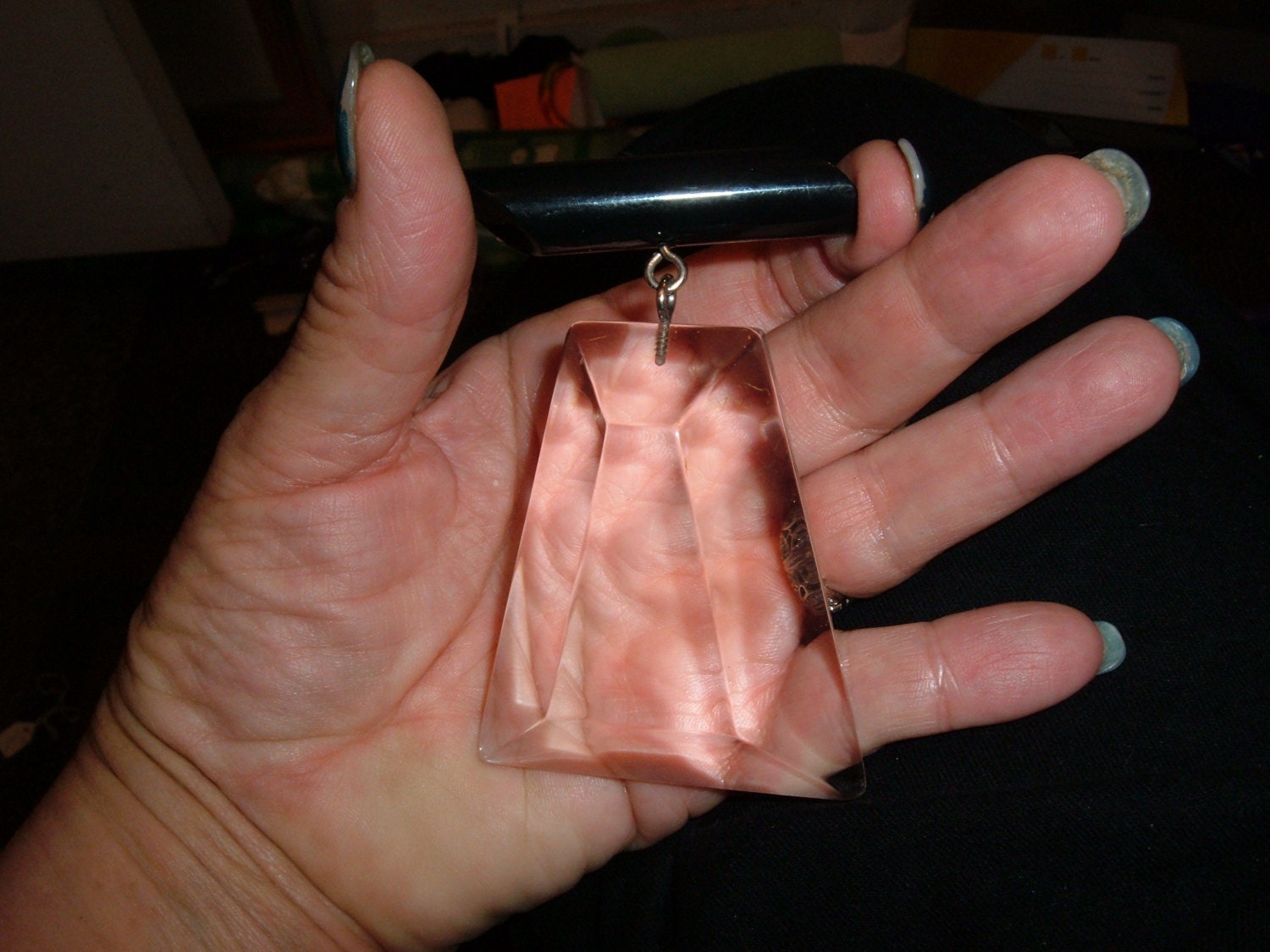 Klare Lucite Acryl Judith Hendler Leuchter Bar Pin Selten von bakelitecache