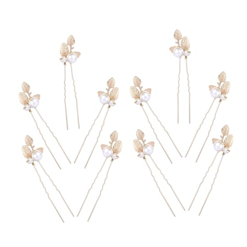 Balacoo 10 Stück Perlen Haarnadeln Teiliges Goldene Haarschmuck Hochzeit Braut Haarklammern U Förmig für Brautjungfern Damen Mädchen Feiner Brautschmuck für Festliche Anlässe von balacoo