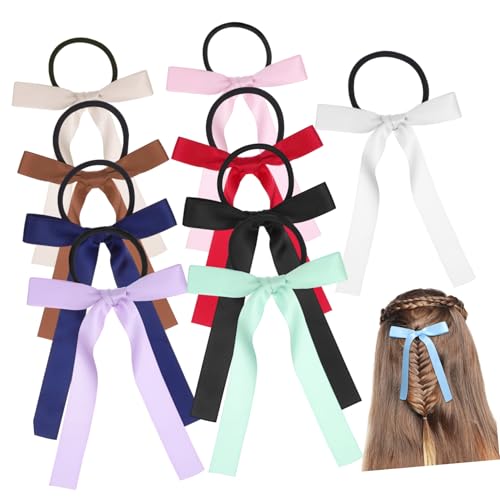 Balacoo 10stücke Satin Haarbänder Mit Schleife Lange Seidenschleifen Haargummis Bunte Haar-accessoires Pferdeschwanzhalter Für Mädchen Haarschmuck Für Kleinkinder von balacoo