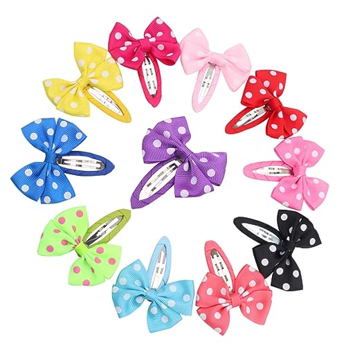 Balacoo 12 Stück Teiliges Bunte Haarspangen mit Punkt Schleifen für Mädchen Vielseitiger Haarschmuck Süßes Design für Ponytail und Stirnfransen von balacoo