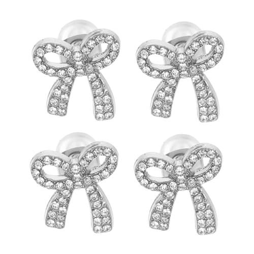 Balacoo 2 Paare Schleifen Ohrstecker Funkelnde Strass Bow Earrings aus Hautfreundlicher Legierung Leichter Damenschmuck für Alltag Partys und Besondere Anlässe von balacoo