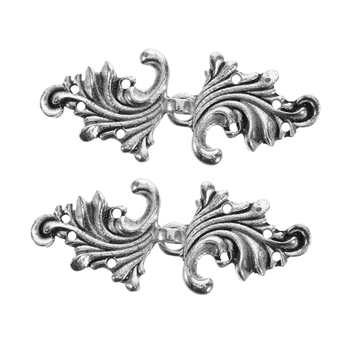 Balacoo 2 Paare Vintage Teiliges Cape Clip Metallclips zum Zusammenhalten von Hanfu Qipao Pullovern und Strickjacken Einfache Anbringung Stilvolle Broschen für Damenbekleidung von balacoo