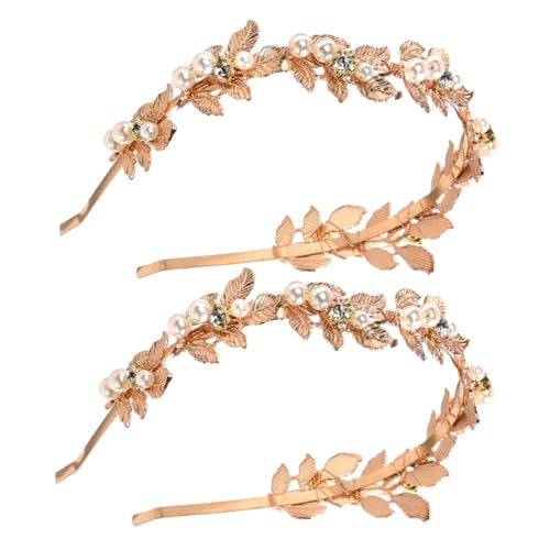 Balacoo 2 Stück Barock Braut Haarschmuck Design Goldfarben Hochzeits Haarreif Leicht Bequem Elegant für Damen Festliche Anlässe und Brautjungfern von balacoo
