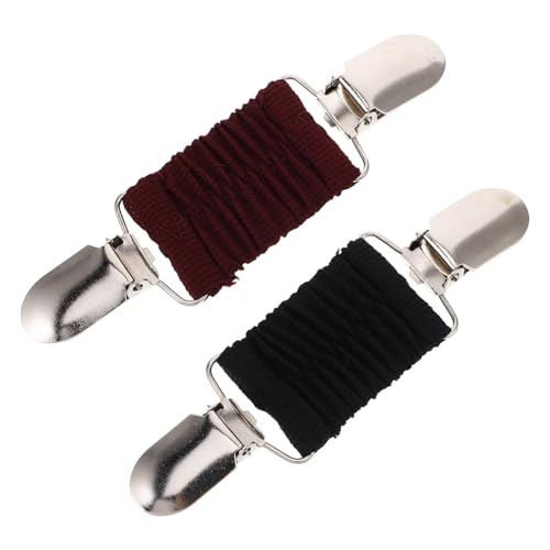Balacoo 2 Stück Damen Rücken Cinch Clips für Strickjacken und Kleider Elastische Taillen Clips in Schwarz und Weinrot Pullover und Schalhalter zur Kleideranpassung und Rutsch Funktion von balacoo