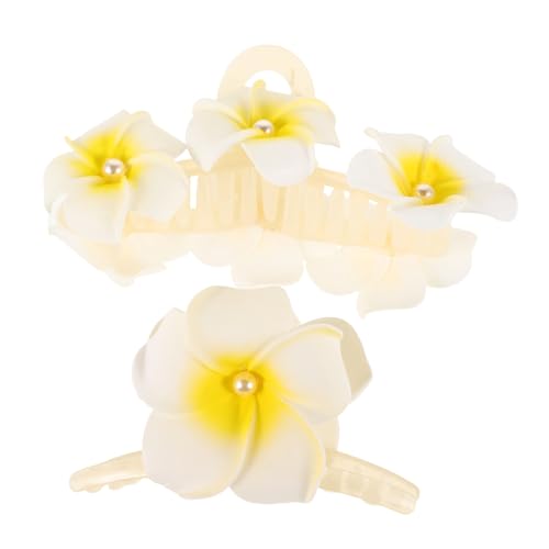 Balacoo 2 Stück Große Haarklammer Stabile Krallenklammer mit Blumen Design Praktische Leichte Damen Haarspange für Schnelles Styling Schonend und Einfach Anzuwenden für Alltag und Urlaub von balacoo