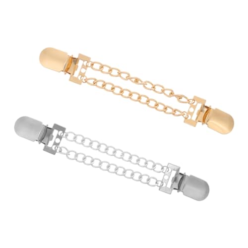 Balacoo 2 Stück Metallic Ketten Cardigan Clips Leichte Strickjacken und Kleiderverschlüsse Langlebige Anstecknadeln für Pullover Schals Kleider Vielseitige Modeaccessoires in Gold und von balacoo