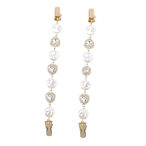 Balacoo 2 Stück Perlenbrosche Cardigan Clips Schal und Pulloverclips Hochwertige Anstecknadeln für Kleider und Jacken Stilvolle Strickjacken und Dress Clips Leichter Schmuckverschluss von balacoo