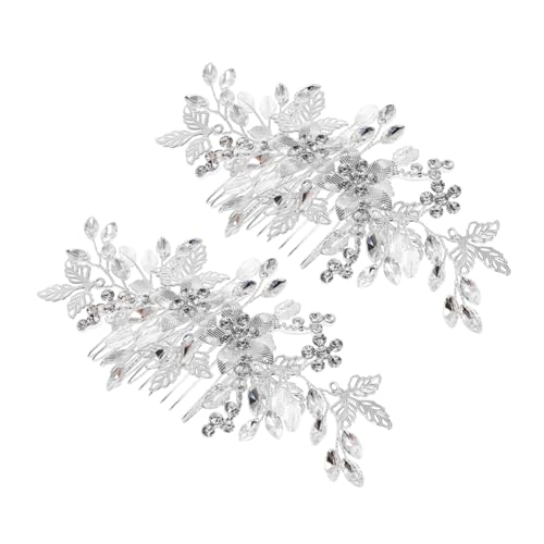 Balacoo 2 Stück Rhinestone Haarkamm Teilig Handgefertigt Braut Haarschmuck Funkelndes Hochzeitsaccessoire für Frauen Brautjungfern Festliche Anlässe Kopfbedeckung von balacoo
