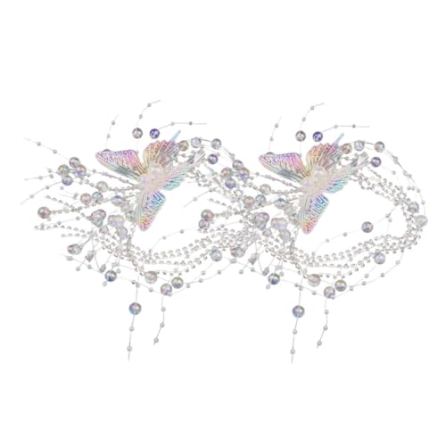 Balacoo 2 Stück Schmetterling Haarklammern mit Strass und Tassel Feiner Haarschmuck für Bräute und Damen Handgefertigtes Braut Accessoire für Hochzeit Stilvolle Barrette für Festliche von balacoo