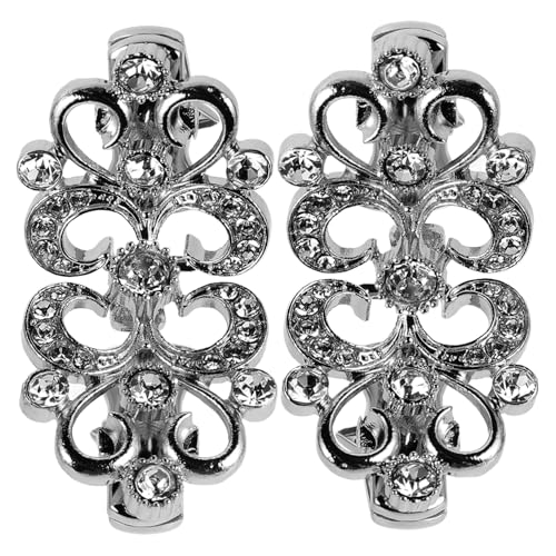 Balacoo 2 Stück Strass Sweater Clips aus Zinklegierung Vielseitige Pullover Schalhalter Umhangverschluss Broschen für Damen und Mädchen Einfache Anbringung Silberfarben Modischer von balacoo