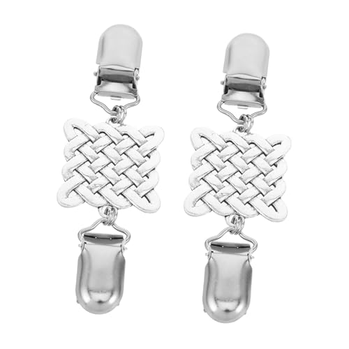 Balacoo 2 Stück Vintage Pullover Clips Metall Strickjacken Verschluss Schal Schnalle Cardigan Klammern für Damen und Herren Robust Kleidungsclip von balacoo