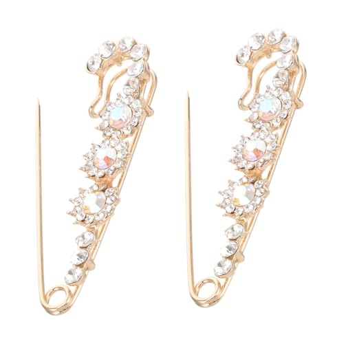 Balacoo 2 Stück Vintage Strass Broschen Metall Anstecknadeln für Damen Hochzeit Brautkleid Schmuck Corsage Pins für Mantel Pullover Kleid Accessoire von balacoo