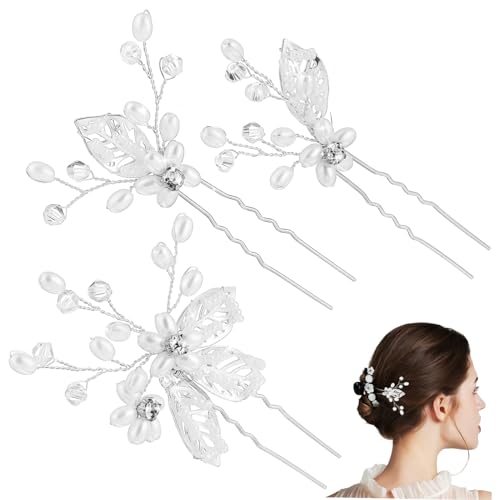 Balacoo 3 Stück Silberne U Förmige Haarnadeln mit Perlen und Blüten Braut Haarschmuck Hochzeits Haarnadeln für Damen Vielseitig Verwendbar Elegant und Langlebig Balacoo 3 Stück Silberne U Förmige Haarnadeln mit Perlen und Blüten Braut Haarschmuck Hochzeits Haarnadeln für Damen Vielseitig Verwendbar Elegant und Langlebig von balacoo