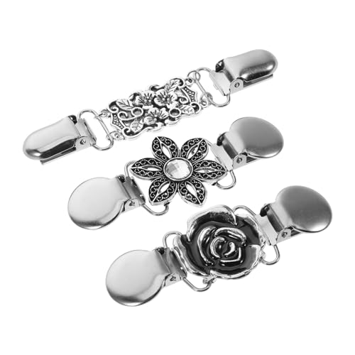 Balacoo 3 Stück Teiliges Vintage Stil Kleidung Schal Clips Set Damen Pullover Clips mit Feiner Gravur und Politur Vielseitige Strickjacken für Schals Kleider Cardigan Accessoire von balacoo