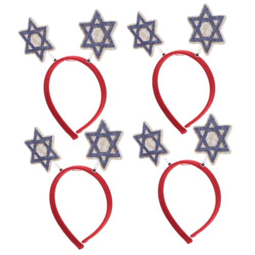 Balacoo 4 Stck Teiliges Hanukkah Stirnband mit Davidstern Festliche Pessach Party Accessoires Design Hautfreundlich für Feierlichkeiten und Fotorequisiten von balacoo