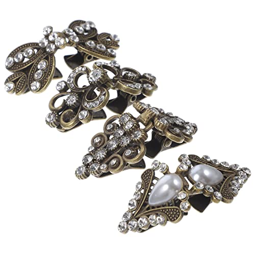 Balacoo 4 Stück Vintage Cardigan Clips Broschen mit Strass Pullover Kragenspange für Damen Eleganter Retro Schalclip für Kleider Strickjacken Blusen und Tücher Vielseitig für Alltag und von balacoo