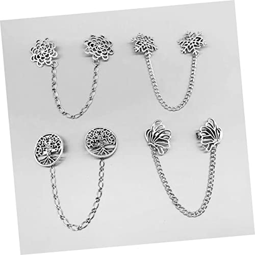 Balacoo 4 Stück Vintage Strickjacken Clips mit Quasten Ketten Broschen Anstecknadeln für Pullover Blusen Kragen Cardigans Schals Zubehör Damen von balacoo