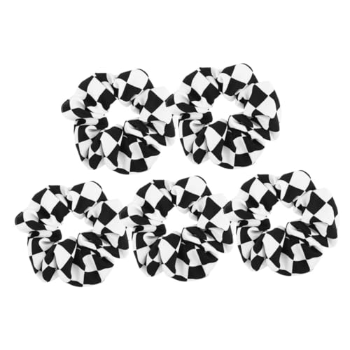 Balacoo 5 Stück Teiliges Chiffon Scrunchies mit Schwarz Weißem Schachbrettmuster Weiche Haargummis für Damen und Mädchen Schonend Vielseitig für Alltag Partys und Hochzeiten Sicherer von balacoo