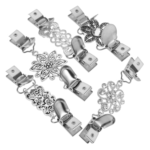 Balacoo 5 Stück Vintage Cardigan Clips Teiliges aus Legiertem Material Vielseitige Broschen für Pullover Schal und Kleid Stilvolle Ausschnitt Broschen für Damen und Mädchen Retro von balacoo