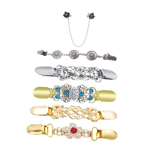 Balacoo 6 Stück Teiliges Cardigan Clips für Damen Strickjacken und Schalverschlüsse Vielseitige Kleider und Pullover Clips Einfach zu Befestigen Passend für Formelle und Anlässe von balacoo